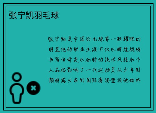 张宁凯羽毛球